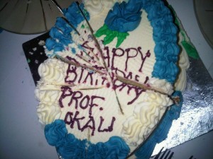 Prof Okali's birthday cake