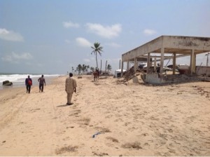 Some residents of Okun-Alfa believe that the unrelenting surges is a consequence of the multi-billion-dollar Eko Atlantic project being undertaken by the Lagos State Government across an adjourning area of the Lagos coastline. The project is the development and construction of a high-brow mixed-use development proposed to inhabit some 250,000 residents among other commercial property ventures on lands that are currently being reclaimed from the Atlantic Ocean.