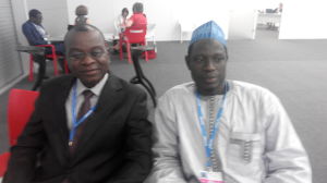 Prof. Francis Adesina (Obafemi Awolowo University, Ile-Ife) (left) with Aliyu Musa Yauri (Assistant Director, DCC)