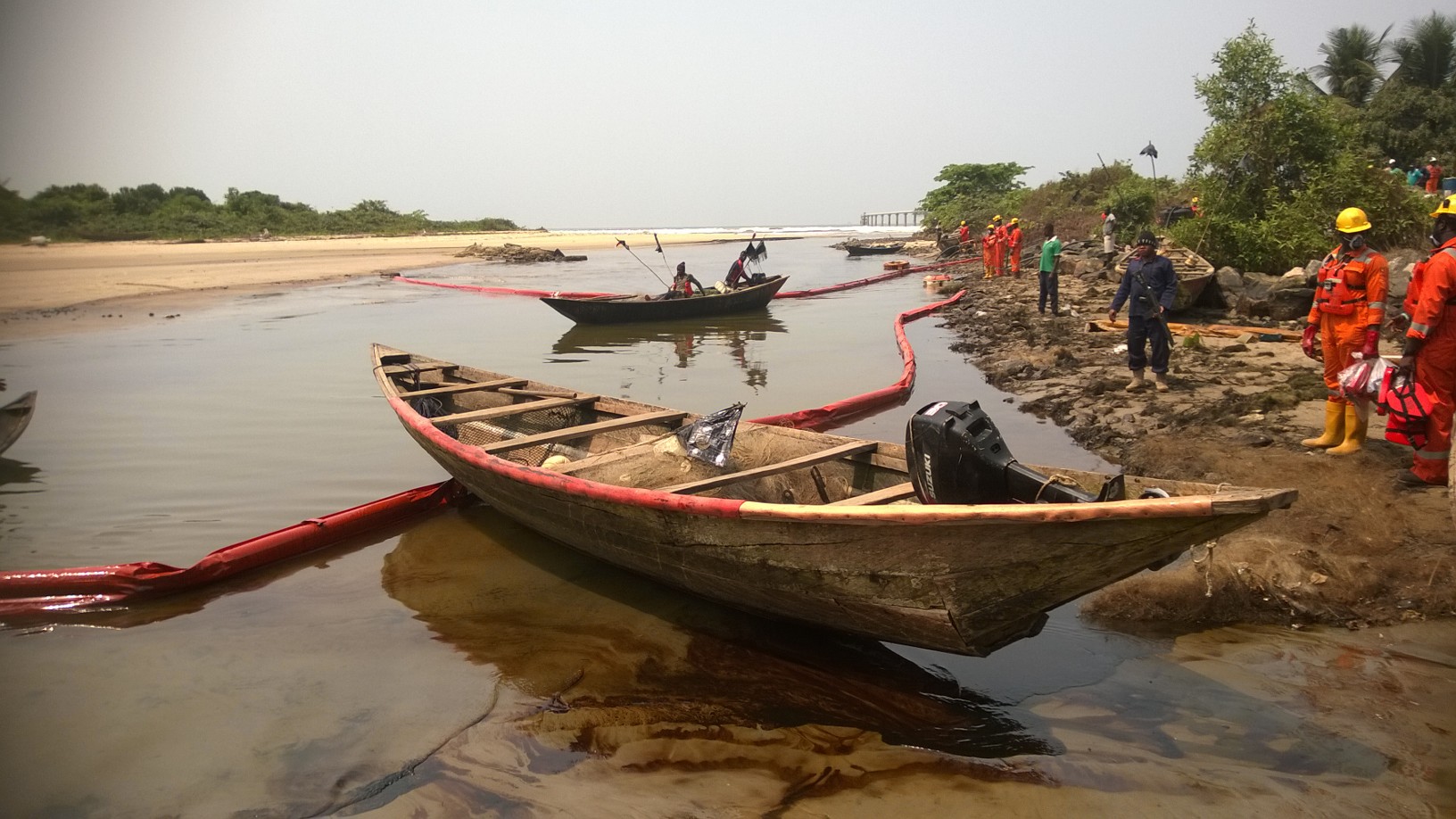 Polluted water body