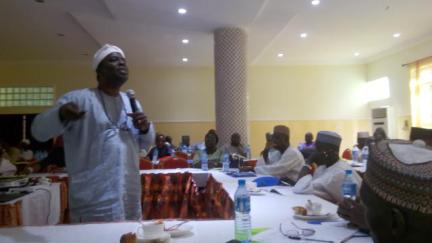 UNICEF Emergency Specialist, Olusoji Adeniyi, stressing a point during the programme