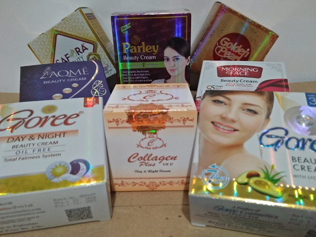 Mercury skin whitening creams