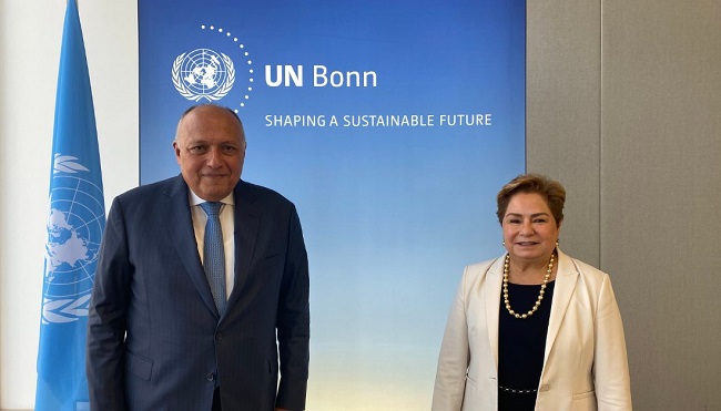 Sameh Shoukry and Patricia Espinosa